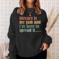 Teaching Fun Literacy Is My Jam Librarian Book Lover Teacher Sweatshirt Gifts for Her Teaching Fun Literacy Is My Jam Librarian Book Lover Teacher Sweatshirt Gifts for Her