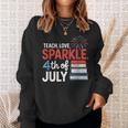 Teaching Love 4th Of July Teacher American Flag Books Party Sweatshirt Gifts for Her