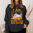 I Am Thankful For Books Cats And Coffee Thanksgiving Sweatshirt Gifts for Her