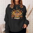 Thanksgiving Turkey Reading Book Fall Season Teacher Costume Sweatshirt Gifts for Her