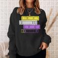 Threadless Grey Sky Chai Nonbinary Pride Book Stack Graphic Sweatshirt Gifts for Her