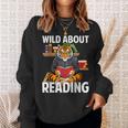 Tiger Reading Book Wearing Glasses Library Animal Sweatshirt Gifts for Her