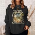 Tired Moms Book Club Cozy Night Coffee Reading Cat Sweatshirt Gifts for Her