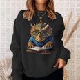 Triceratops Dinosaur Reading Book Nerd Sweatshirt Gifts for Her