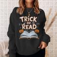 Trick Or Read Reading Book Halloween Pun Sweatshirt Gifts for Her