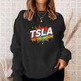 TSLA To The Moon Comic Book Style Splash Sweatshirt Gifts for Her