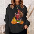Turkey Reading Books Fall Thanksgiving Teacher Book Sweatshirt Gifts for Her