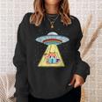 Ufo Abduction Red Panda Reading Book Sweatshirt Gifts for Her