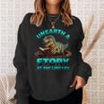 Unearth A Story At The Library Dinosaur Reading Sweatshirt Gifts for Her