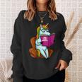 Unicorn Librarian For A Teacher Reading Book In School Sweatshirt Gifts for Her