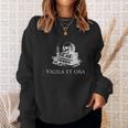 Vigila Et Ora Skull On Books Latin Sweatshirt Gifts for Her