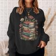 Vintage Books And Flowers Botanical Reading Illustration Sweatshirt Gifts for Her Vintage Books And Flowers Botanical Reading Illustration Sweatshirt Gifts for Her