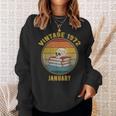 Vintage January 1972 Dark Academia Skull On Books Distressed Sweatshirt Gifts for Her