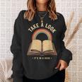 Vintage Rainbow Take a Look It's In a Book Retro Reading Art Sweatshirt Gifts for Her Vintage Rainbow Take a Look It's In a Book Retro Reading Art Sweatshirt Gifts for Her