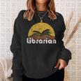 Vintage Reading Book Librarian Retro Sunset Sweatshirt Gifts for Her