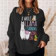 A Whole Llama Learning Going On Book Reading School Llama Sweatshirt Gifts for Her