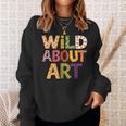 Wild About Art Books Animal Safari Children's Art Teacher Sweatshirt Gifts for Her Wild About Art Books Animal Safari Children's Art Teacher Sweatshirt Gifts for Her