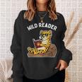 Wild Reader Cool Jaguar With Sunglasses Reading Book Kids Sweatshirt Gifts for Her