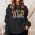 Wild About Reading Book Animal Children's Book Teacher Sweatshirt Gifts for Her