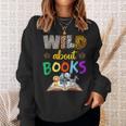 Wild About Reading Books Reader Bookworm Animals Book Lover Sweatshirt Gifts for Her
