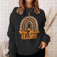 Wild About Reading Books Teacher Leopard Rainbow Men Women Kids Sweatshirt Gifts for Her