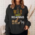 Wild About Reading Books Zoo Animals Love Book Reading Sweatshirt Gifts for Her Wild About Reading Books Zoo Animals Love Book Reading Sweatshirt Gifts for Her