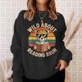 Wild About Reading Bruh Cool Leopard Animal Cheetah Book Sweatshirt Gifts for Her