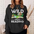 Wild About Reading Lovers Avid Readers Bookworms Book Lovers Sweatshirt Gifts for Her