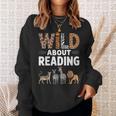 Wild About Reading Retro Animal Book Lover Librarian Teacher Sweatshirt Gifts for Her Wild About Reading Retro Animal Book Lover Librarian Teacher Sweatshirt Gifts for Her