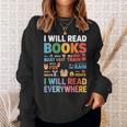 I Will Read Books On A Boat With a Goat On Train Book Lover Sweatshirt Gifts for Her