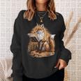 Wise Fox Reading A Book In Glasses Sweatshirt Gifts for Her