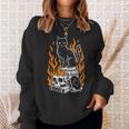 Witchy Creepy Goth Cat Skull Flames Occult Magic Books Sweatshirt Gifts for Her Witchy Creepy Goth Cat Skull Flames Occult Magic Books Sweatshirt Gifts for Her