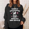 Women's Easily Distracted By Wolves And Books – Book & Wolf Lover Sweatshirt Gifts for Her Women's Easily Distracted By Wolves And Books – Book & Wolf Lover Sweatshirt Gifts for Her