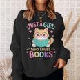 Women's Just A Girl Who Loves Books Reading Read Book Bookworm Sweatshirt Gifts for Her Women's Just A Girl Who Loves Books Reading Read Book Bookworm Sweatshirt Gifts for Her