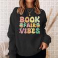 Women's Library Book Fair Vibe Groovy Retro School Reading Nostalgic Sweatshirt Gifts for Her