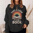 Women's Take A Look Its In A Book Reading Sweatshirt Gifts for Her