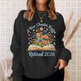 Women's New Chapter Begins Retired 2026 Watercolor Floral Book Women Sweatshirt Gifts for Her Women's New Chapter Begins Retired 2026 Watercolor Floral Book Women Sweatshirt Gifts for Her