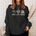 Women's Peace Love Reading Book Reader Book Lover Vintage Bookworm Sweatshirt Gifts for Her Women's Peace Love Reading Book Reader Book Lover Vintage Bookworm Sweatshirt Gifts for Her