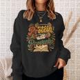 Women's Protein And Proverbs Protein Workout Book Lover Retro Sweatshirt Gifts for Her