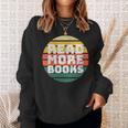 Women's Read More Books Retro Vintage Book Lover Sweatshirt Gifts for Her Women's Read More Books Retro Vintage Book Lover Sweatshirt Gifts for Her