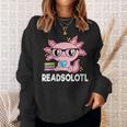 Women's Readsolotl Axolotl Book Lover Reading Women Girls Kids Sweatshirt Gifts for Her
