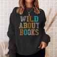 Women's Wild About Books Reading Animal Book Lover Teacher Sweatshirt Gifts for Her Women's Wild About Books Reading Animal Book Lover Teacher Sweatshirt Gifts for Her