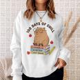 100 Days Of Chill Cute Capybara School Book Lover Sweatshirt Gifts for Her