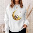 Astronaut Reading Book To Alien Moon Space Astronomy Sweatshirt Gifts for Her