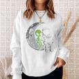 Astronaut Reading Book To Alien Moon Space Women Kids Men Premium Tri-Blend Sweatshirt Gifts for Her