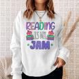 Back To School Book Reader Reading Is My Jam Bookworm Raglan Baseball Tee Sweatshirt Gifts for Her