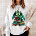 Book Dragon Reading Books Sweatshirt Gifts for Her Book Dragon Reading Books Sweatshirt Gifts for Her