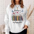 Book Lover Floral Reading Is My Happy Place Sweatshirt Gifts for Her Book Lover Floral Reading Is My Happy Place Sweatshirt Gifts for Her