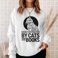 Book Reading Book Easily Distracted By Cats And Books Sweatshirt Gifts for Her