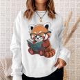 Book Reading Red Panda Reader Animal Cute Red Panda Premium Tri-Blend Sweatshirt Gifts for Her